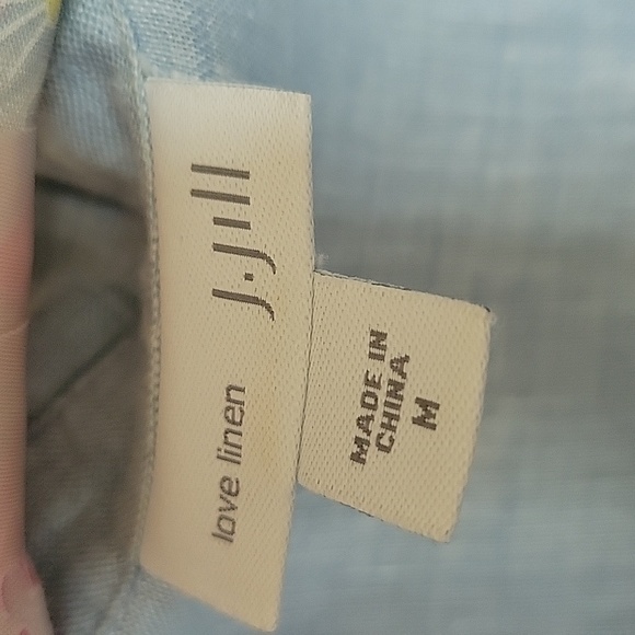 J.Jill light blue 100% linen long sleeve women's blouse size M. - Picture 2 of 5